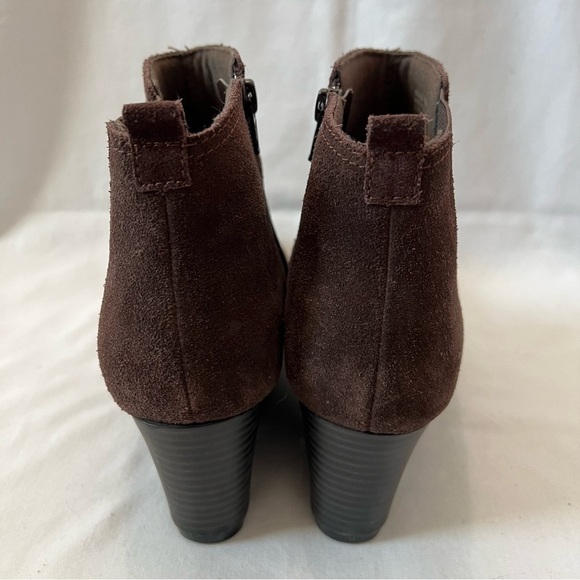 Clark’s Dark Brown Suede Wedge Booties - Picture 5 of 6